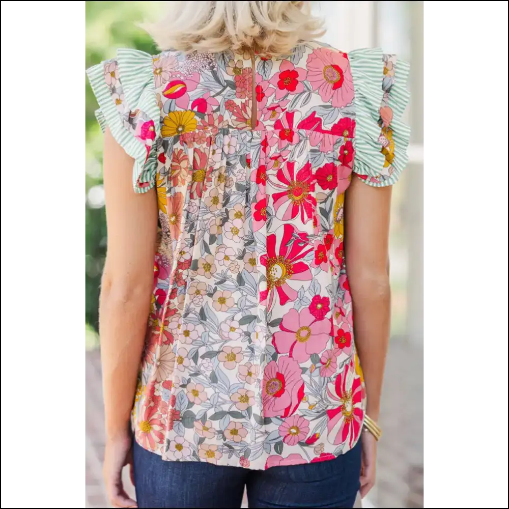 Chic Pink Floral Blouse your Closet Needs - Blouses on Sale Worldwide Shipping