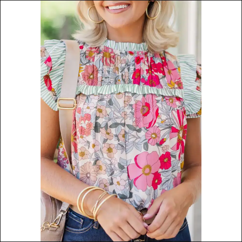 Chic Pink Floral Blouse your Closet Needs - s - Blouses on Sale Worldwide Shipping
