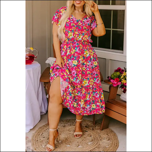 Chic Pink Floral: Goddess Vibes (no Diet Required!) 🌸 Needful Things - 1x - Plus Size Dresses on Sale Worldwide Shipping