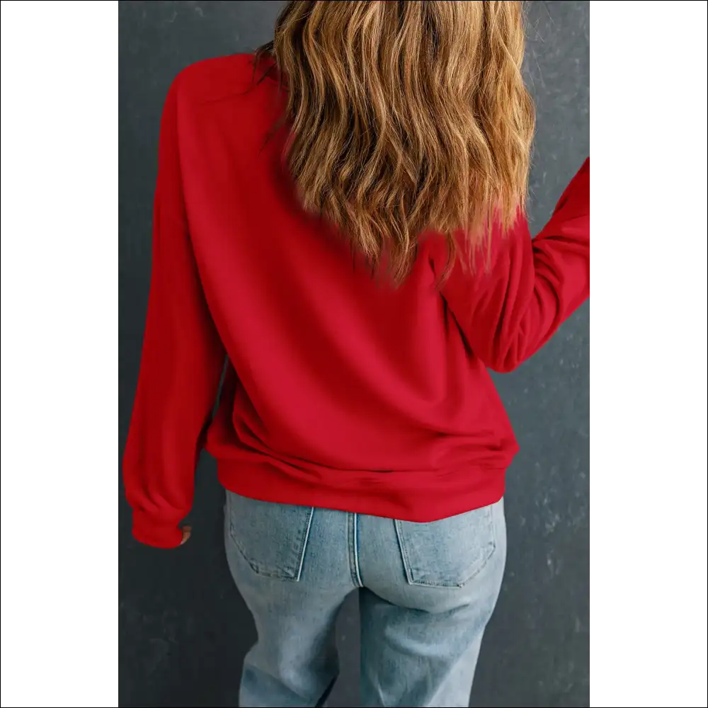Chic Plus Size Round Neck Long Sleeve Sweatshirt - Sweatshirts & Hoodies on Sale Worldwide Shipping