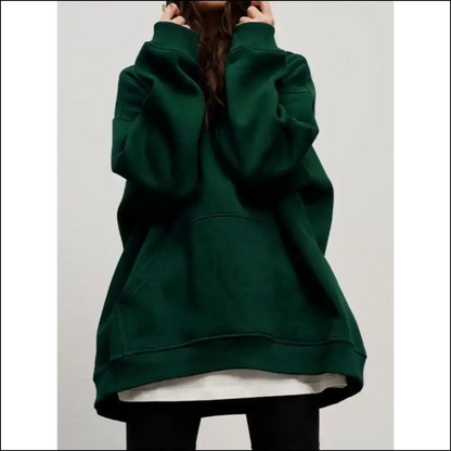 Chic Pocketed Dropped Shoulder Long Sleeve Hoodie - Blackish Green / m - Hoodies Sweatshirts & on Sale Worldwide Shipping
