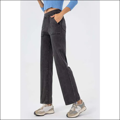 Chic Pocketed Long Jeans: where Comfort Meets Curvaceous Chaos! 👖💥 - Gray / m - Jeans on Sale Worldwide Shipping