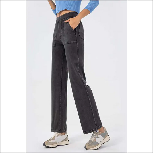 Chic Pocketed Long Jeans: where Comfort Meets Curvaceous Chaos! 👖💥 - Gray / m - Jeans on Sale Worldwide Shipping