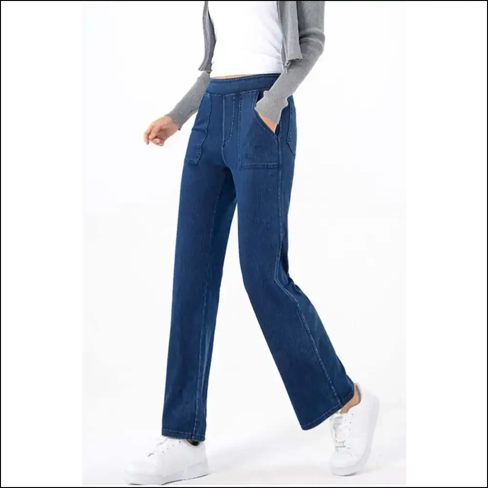 Chic Pocketed Long Jeans: where Comfort Meets Curvaceous Chaos! 👖💥 - Jeans on Sale Worldwide Shipping