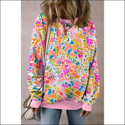 Chic Printed Round Neck: Wear your Style Like a 90s Boy Band Reunion 🎤✨ - Sweatshirts & Hoodies on Sale Worldwide Shipping