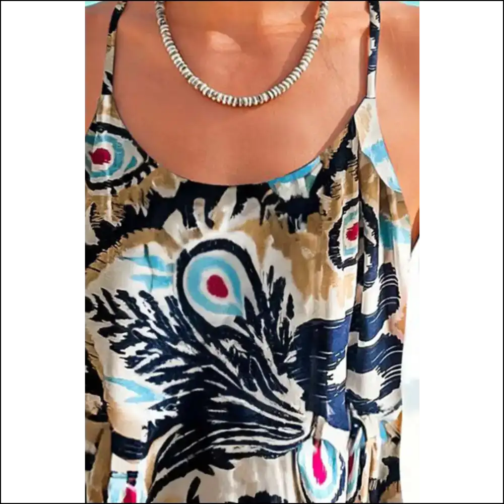 Chic Printed Scoop Neck Cami - Tank Tops on Sale Worldwide Shipping