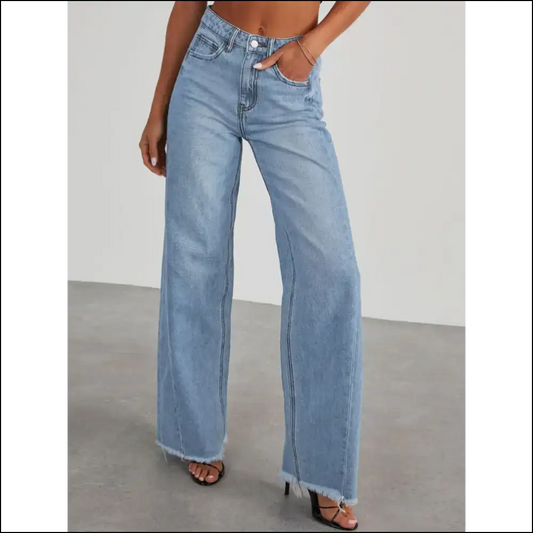 Chic Raw Hem Jeans: Because Even Lemons Deserve a Stylish Companion 🍋👖 - Light / Xl - Jeans on Sale Worldwide Shipping