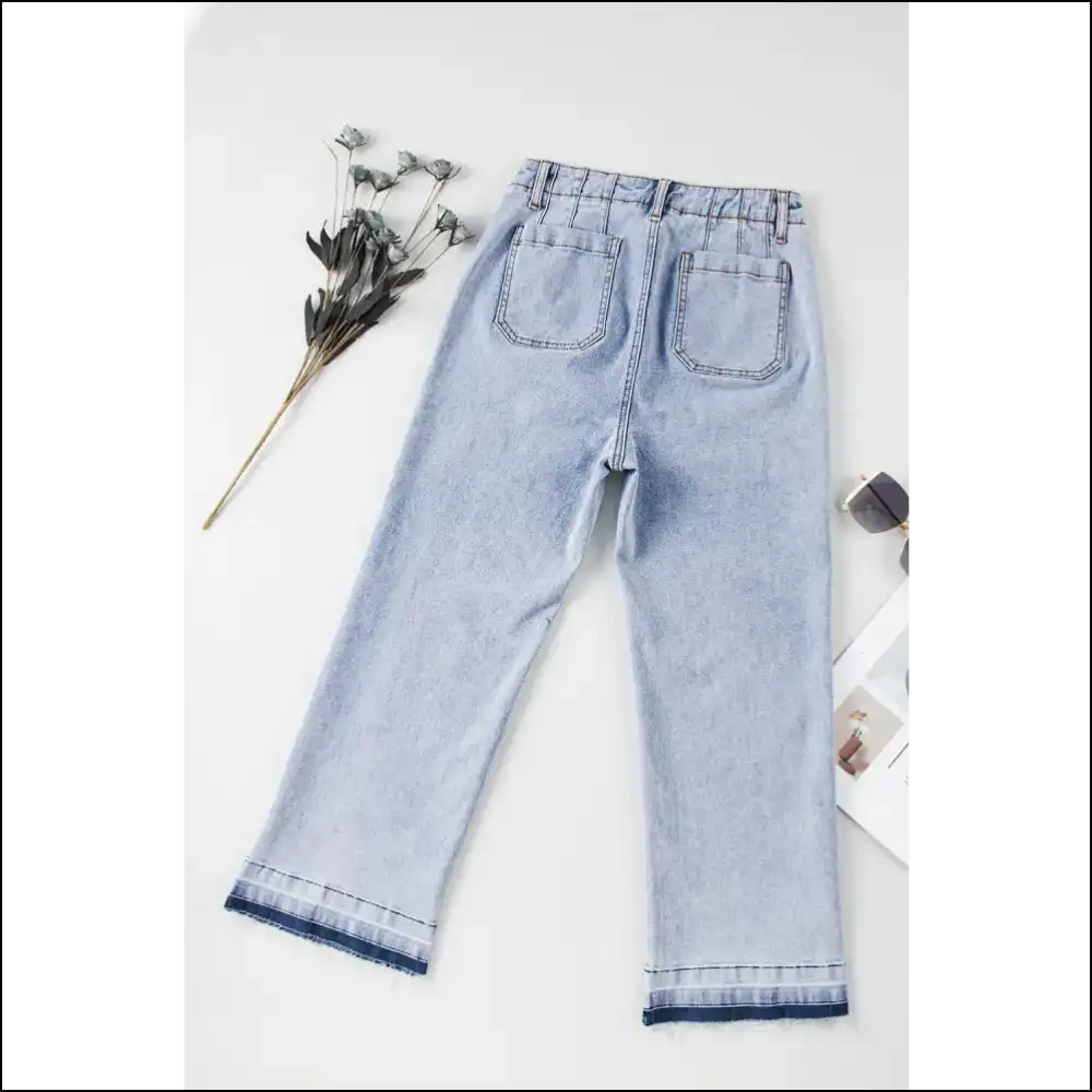 Chic Raw Hem Jeans: Because Flirting with Fashion is Always in Style! 😉✨ - Jeans on Sale Worldwide Shipping