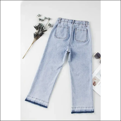 Chic Raw Hem Jeans: Because Flirting with Fashion is Always in Style! 😉✨ - Jeans on Sale Worldwide Shipping
