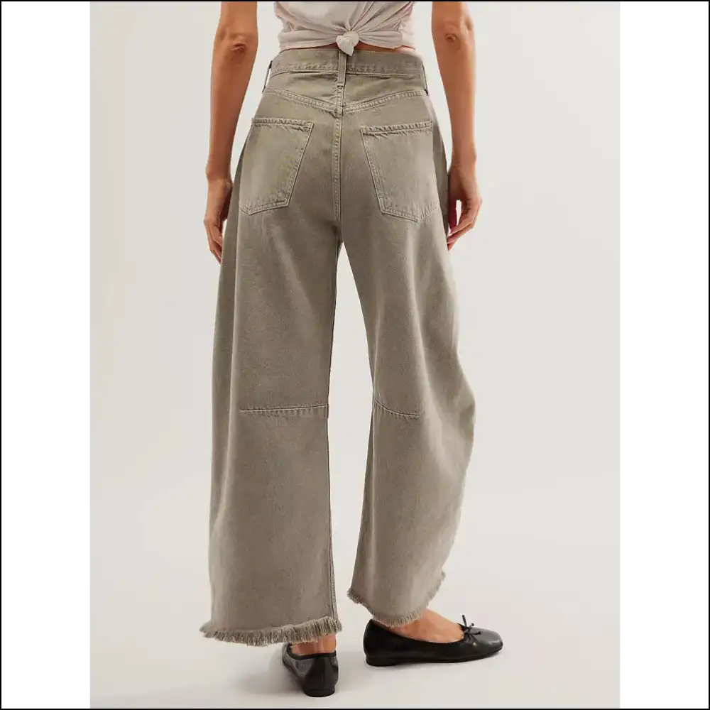 Chic Raw Hem Wide Leg Jeans: for when you Want Freedom and Fun! - Ivory / s - Jeans on Sale Worldwide Shipping