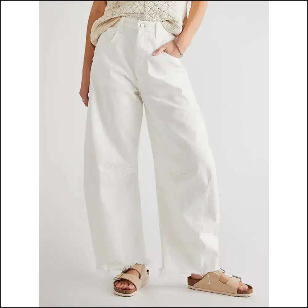 Chic Raw Hem Wide Leg Jeans: for when you Want Freedom and Fun! - White / s - Jeans on Sale Worldwide Shipping