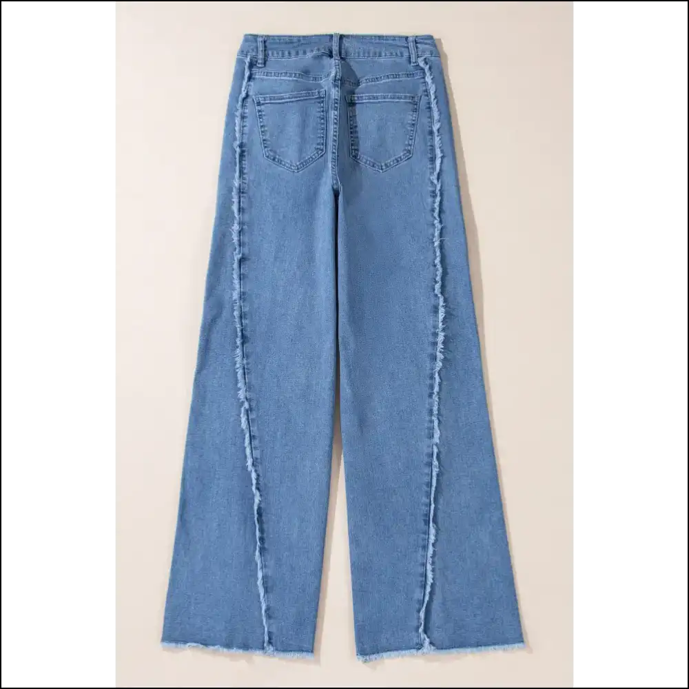Chic Raw Hem Wide Leg Jeans: where Comfort Meets Catwalk! 💃👖 - Jeans on Sale Worldwide Shipping