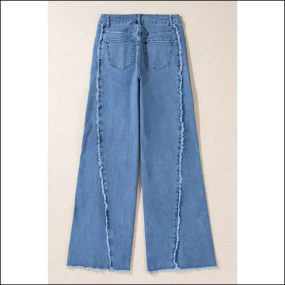 Chic Raw Hem Wide Leg Jeans: where Comfort Meets Catwalk! 💃👖 - Jeans on Sale Worldwide Shipping