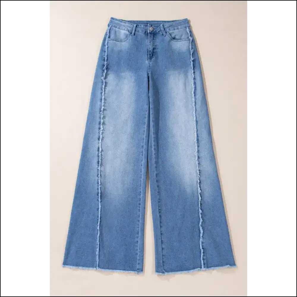 Chic Raw Hem Wide Leg Jeans: where Comfort Meets Catwalk! 💃👖 - Jeans on Sale Worldwide Shipping