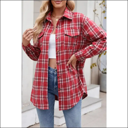 Chic Red Plaid: Needful Things will Make you Fabulous 😈 - s - Blouses on Sale Worldwide Shipping