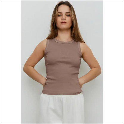 Chic Ribbed Cropped Tank for Trendy Women - Tops on Sale Worldwide Shipping