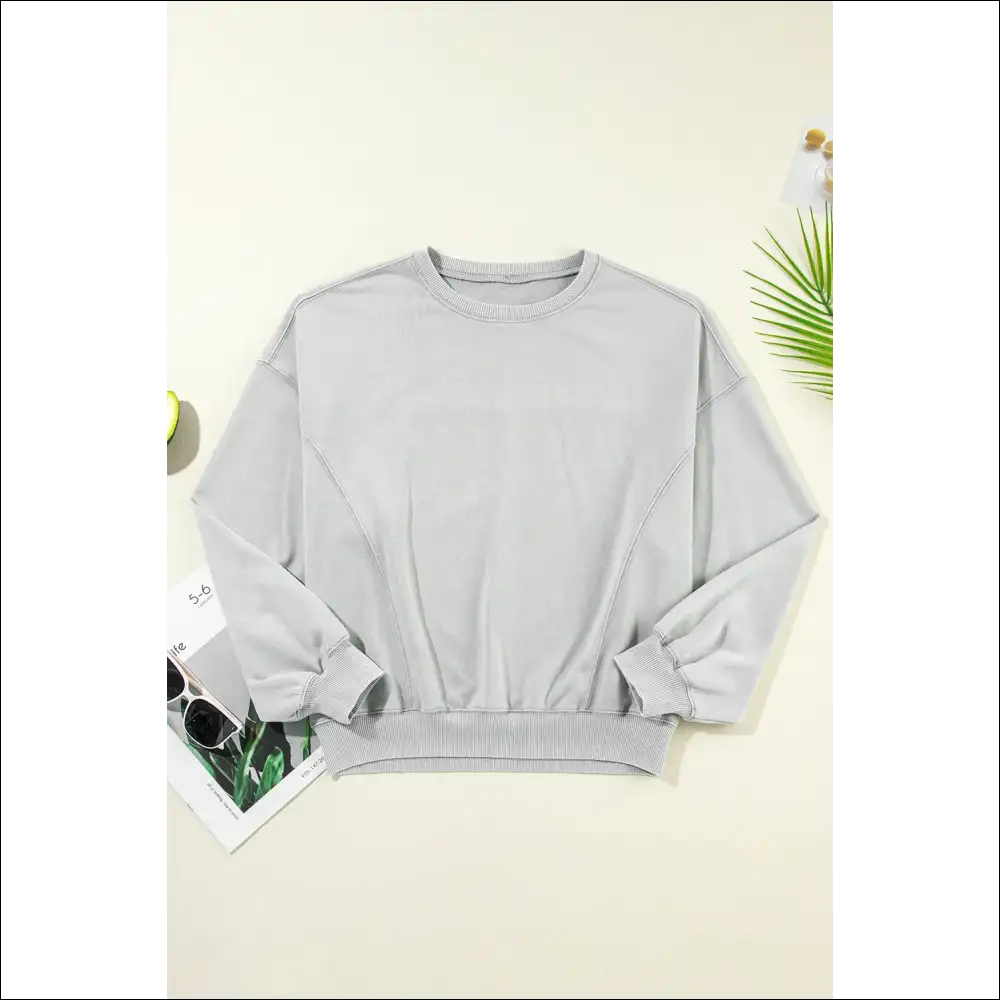 Chic Round Neck Long Sleeve Sweatshirt - Sweatshirts & Hoodies on Sale Worldwide Shipping