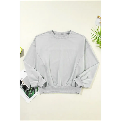 Chic Round Neck Long Sleeve Sweatshirt - Sweatshirts & Hoodies on Sale Worldwide Shipping