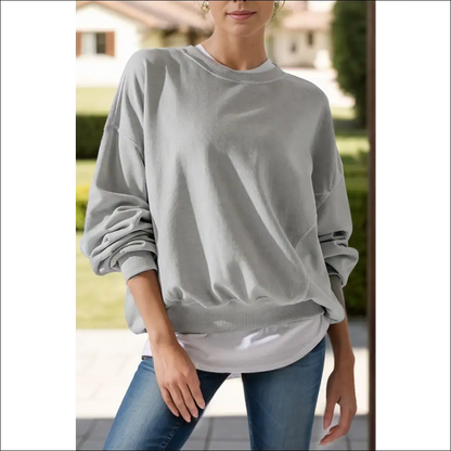 Chic Round Neck Long Sleeve Sweatshirt - Sweatshirts & Hoodies on Sale Worldwide Shipping
