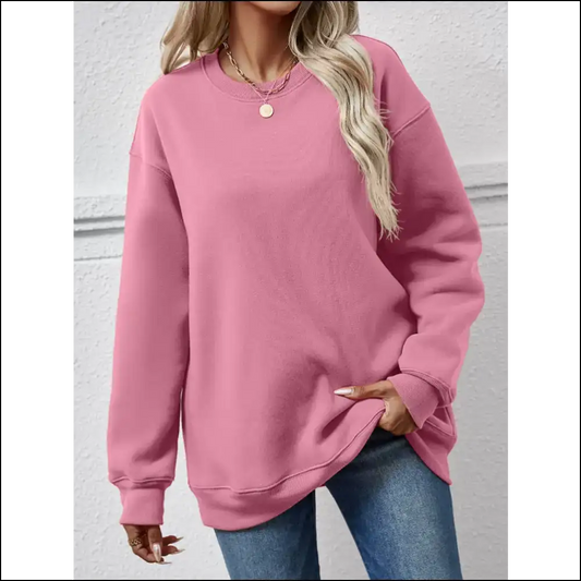 Chic Round Neck Long Sleeve Sweatshirt - Purple / m - Sweatshirts & Hoodies on Sale Worldwide Shipping