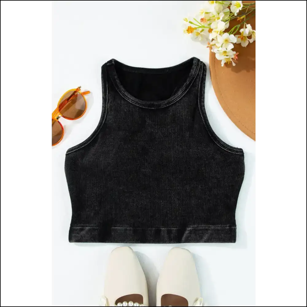 Chic Round Neck Racerback Tank Top - Tops on Sale Worldwide Shipping