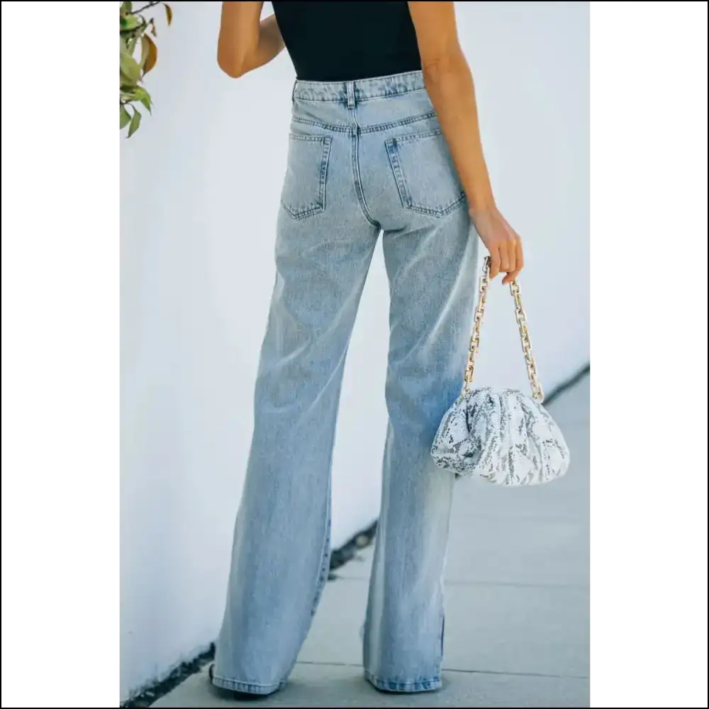 Chic Side Slit Jeans: your Pocket-savvy Style Sidekick Awaits! 😄👖 - Jeans on Sale Worldwide Shipping