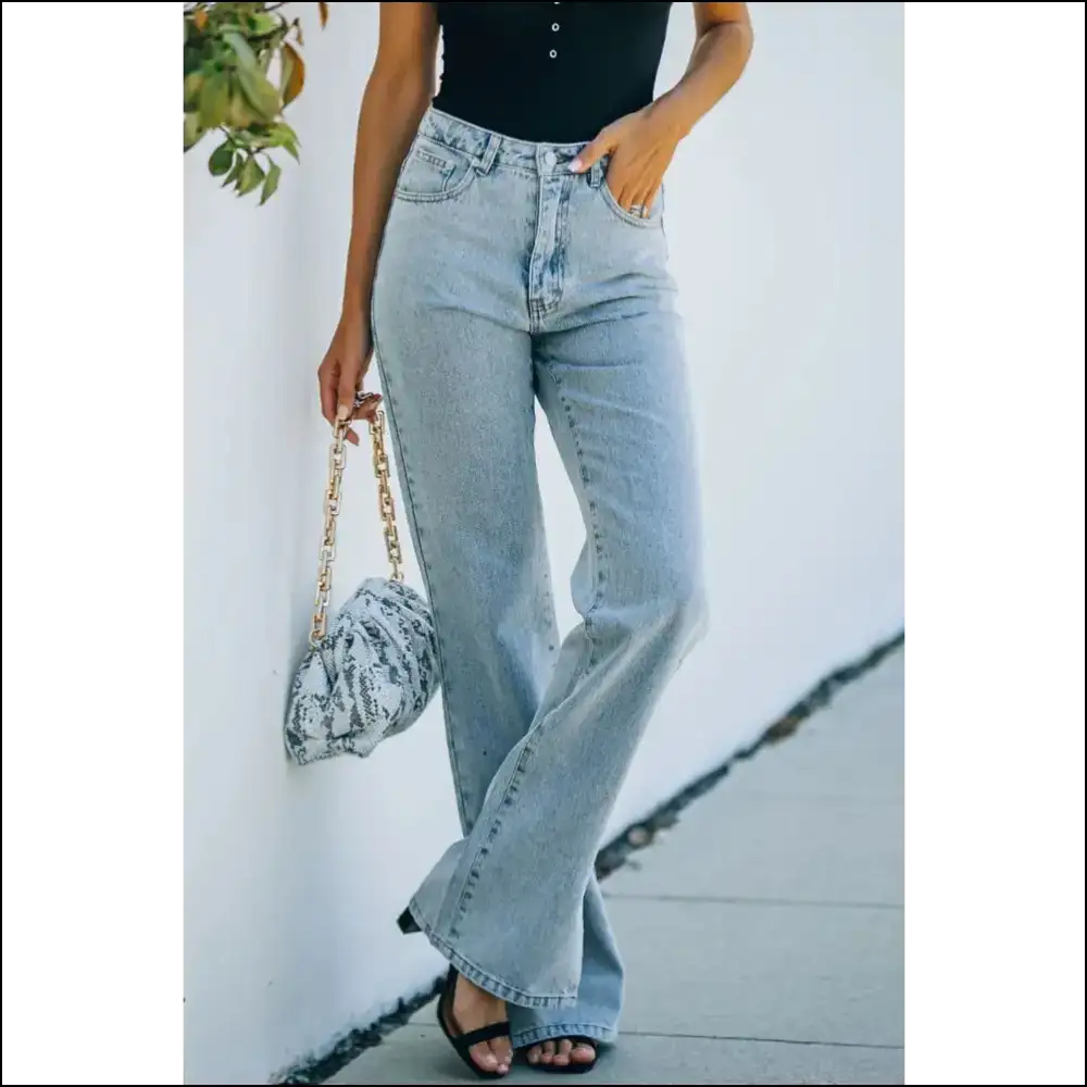 Chic Side Slit Jeans: your Pocket-savvy Style Sidekick Awaits! 😄👖 - Light Blue / s - Jeans on Sale Worldwide Shipping