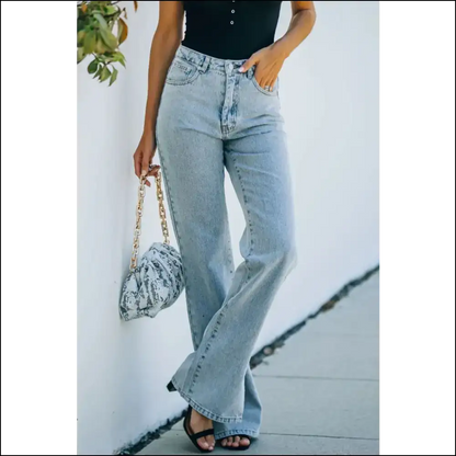 Chic Side Slit Jeans: your Pocket-savvy Style Sidekick Awaits! 😄👖 - Light Blue / s - Jeans on Sale Worldwide Shipping