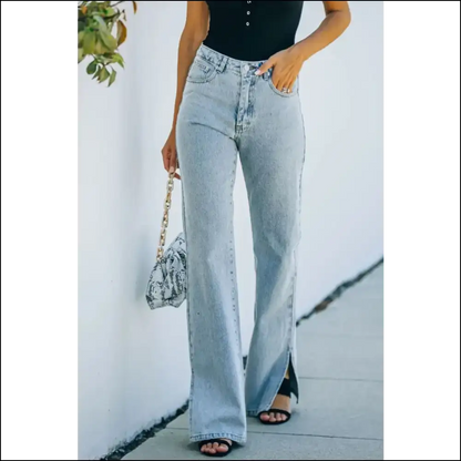 Chic Side Slit Jeans: your Pocket-savvy Style Sidekick Awaits! 😄👖 - Jeans on Sale Worldwide Shipping