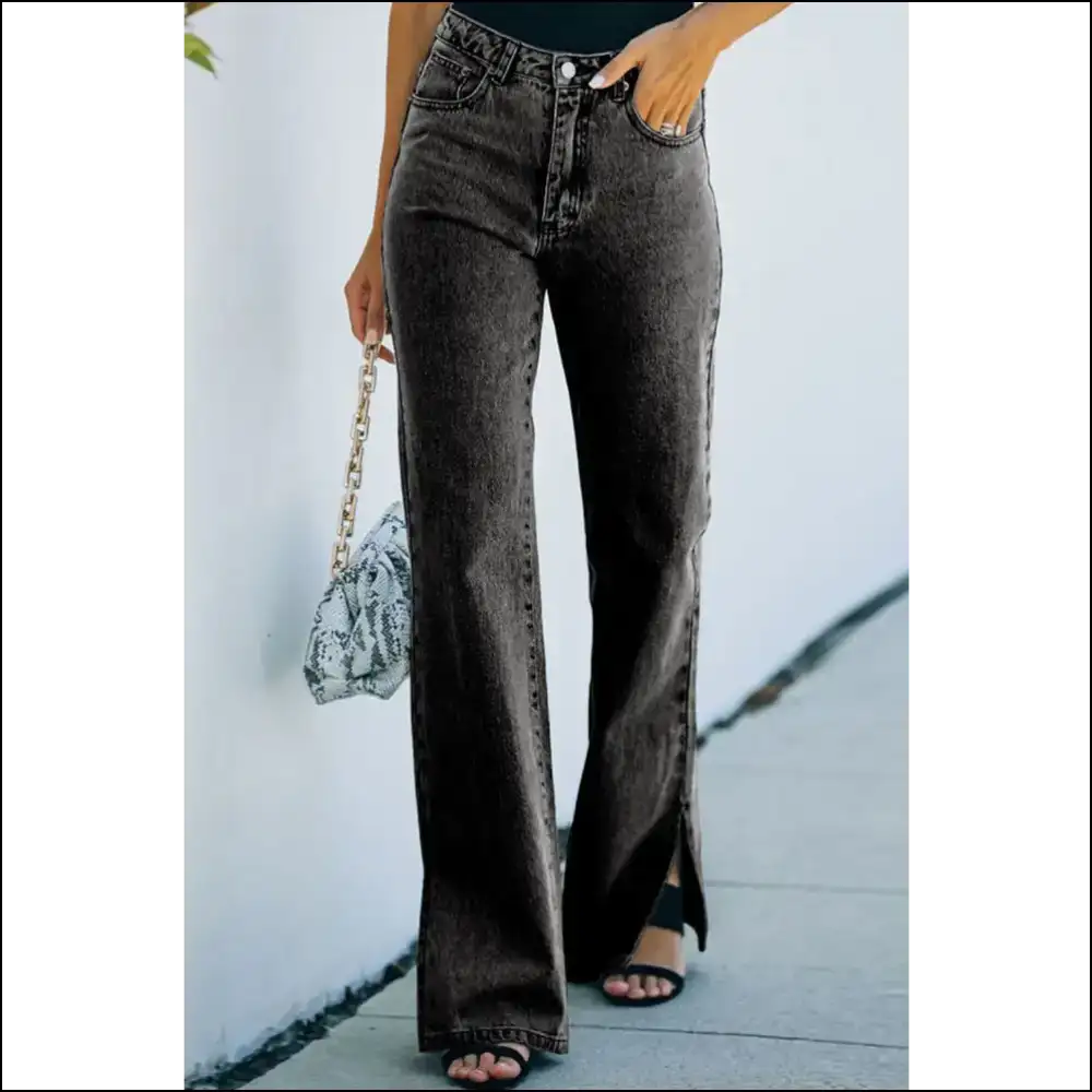 Chic Side Slit Jeans: your Pocket-savvy Style Sidekick Awaits! 😄👖 - Dark Blue / s - Jeans on Sale Worldwide Shipping