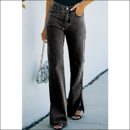 Chic Side Slit Jeans: your Pocket-savvy Style Sidekick Awaits! 😄👖 - Dark Blue / s - Jeans on Sale Worldwide Shipping