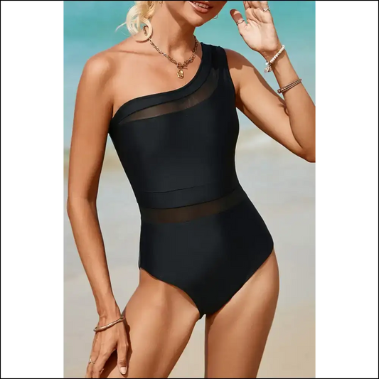Chic Single Shoulder Swimwear: where Style Meets Sunburn Survival - Black / s - One-piece one Piece Swimwear on Sale Worldwide Shipping