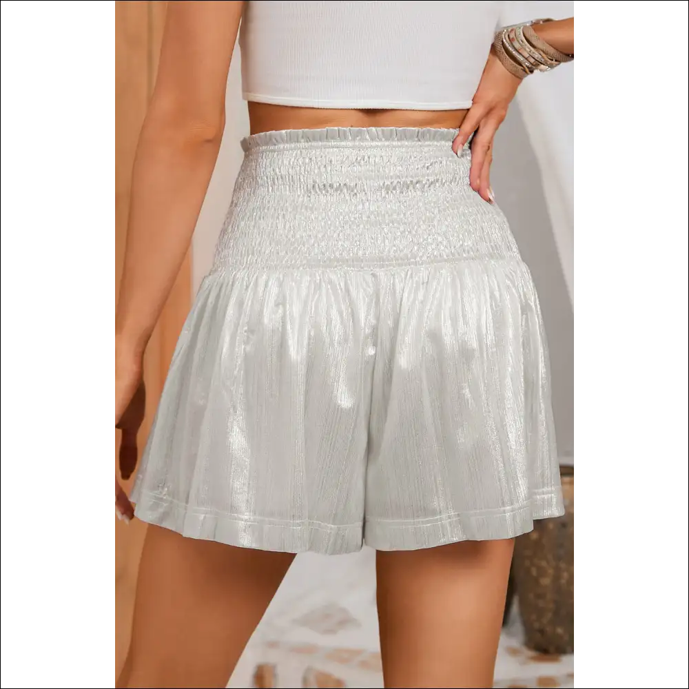 Chic Smocked High Waist Shorts - on Sale Worldwide Shipping