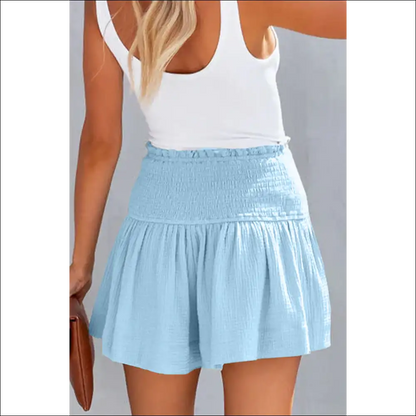 Chic Smocked Waistband Shorts - on Sale Worldwide Shipping