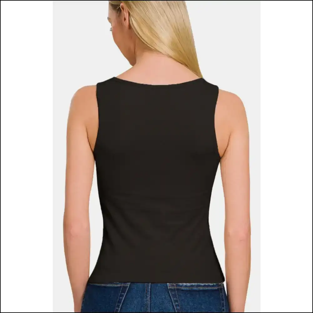 Chic Square Neck Cropped Tank Top - Tops on Sale Worldwide Shipping