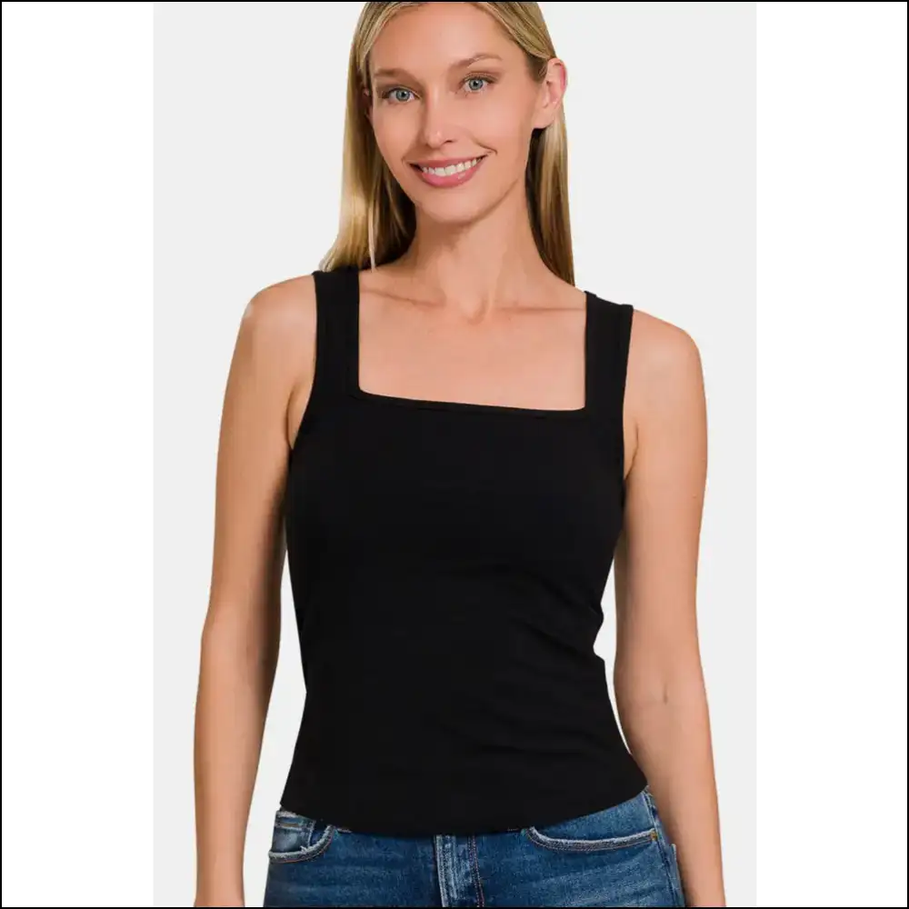 Chic Square Neck Cropped Tank Top - Tops on Sale Worldwide Shipping