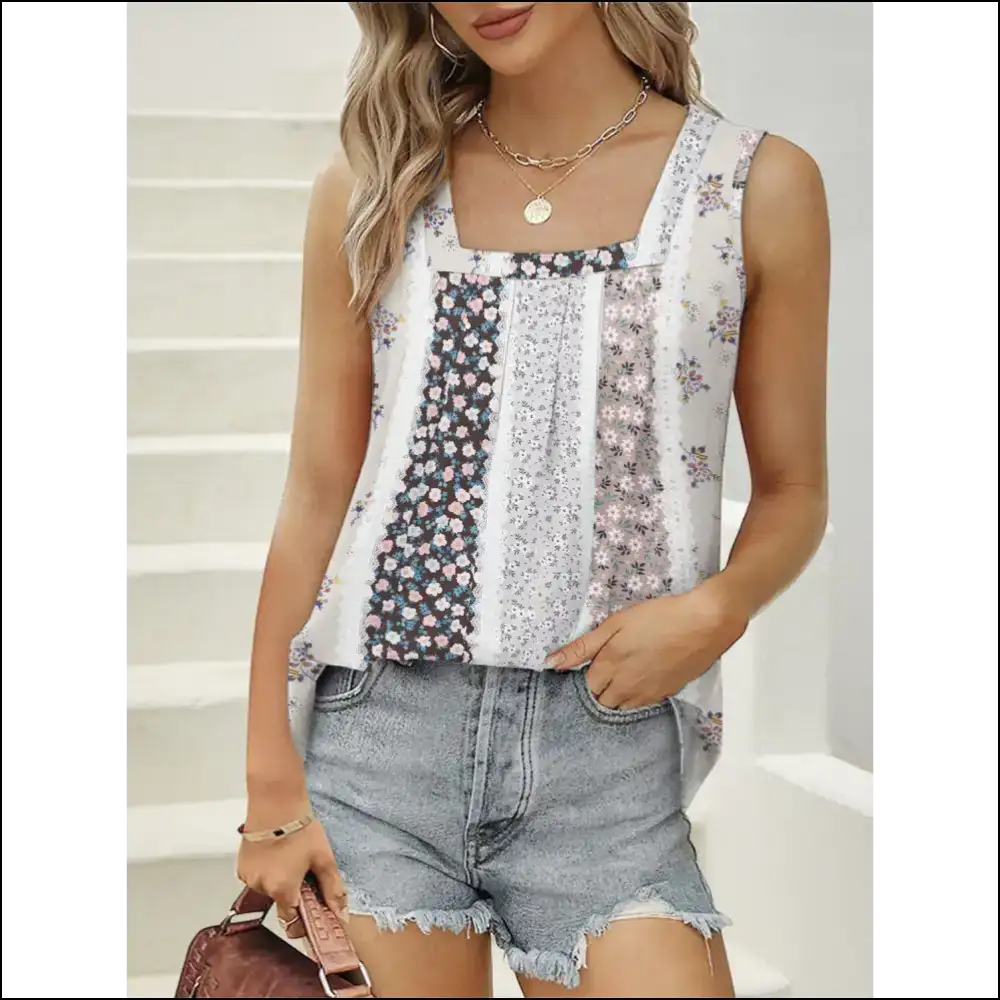 Chic Square Neck Tank: Unleash your Inner Fashionista—no Regrets just Sass! 😎✨ - Beige / m - Tank Tops on Sale Worldwide Shipping