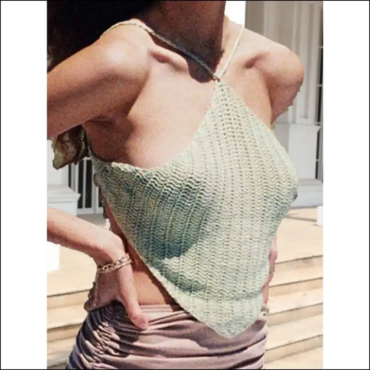 Chic Tie Back Sleeveless Tank Top - Light Green / m - Tops on Sale Worldwide Shipping