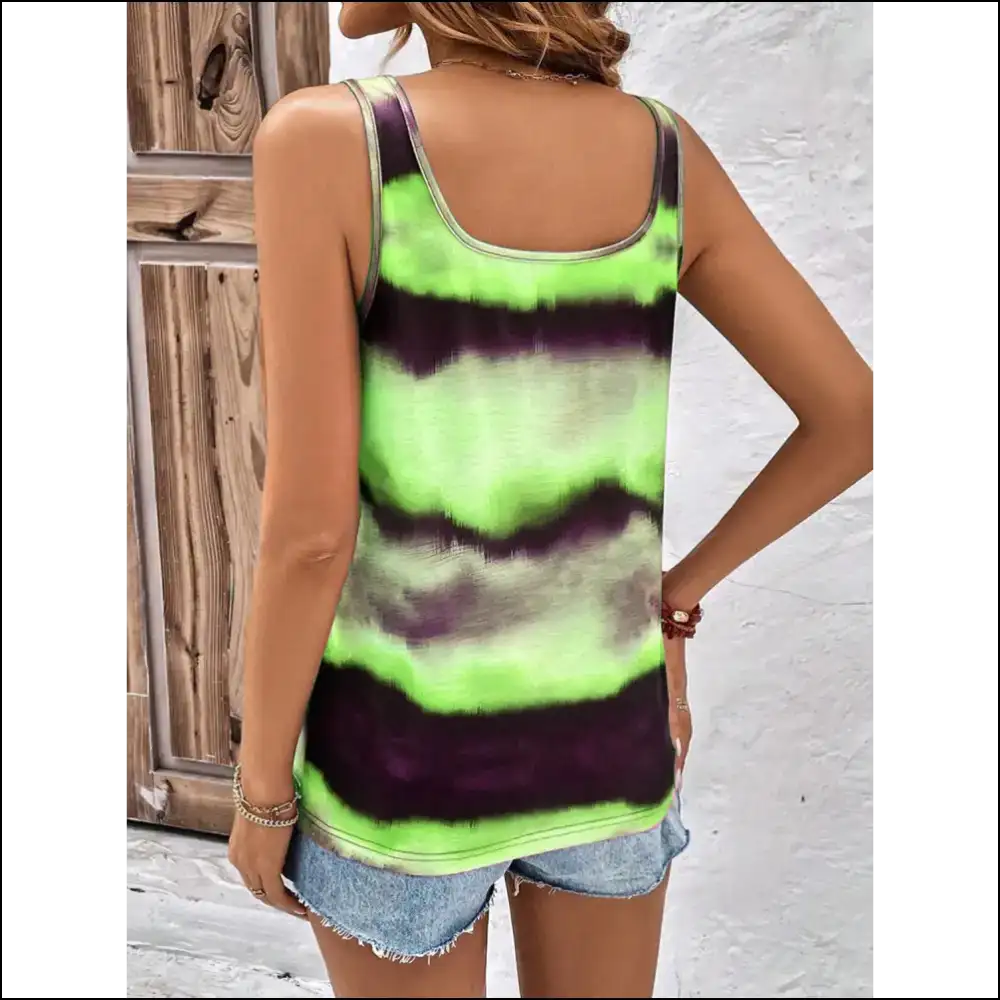 Chic Tie-dye Scoop Neck Tank - Tops on Sale Worldwide Shipping