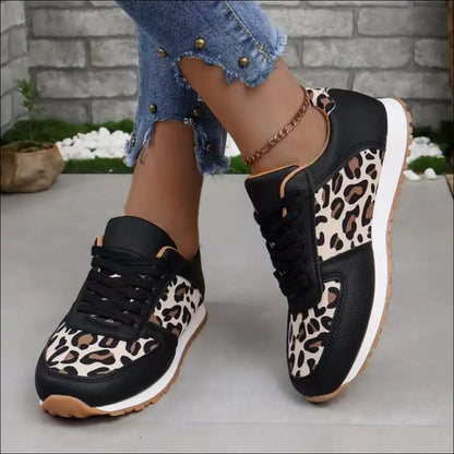 Chic Tied Printed Pu Leather Flats for Trendy Women - Black / 36(us5) - Athletic Shoes on Sale Worldwide Shipping