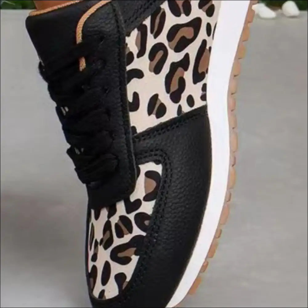Chic Tied Printed Pu Leather Flats for Trendy Women - Athletic Shoes on Sale Worldwide Shipping