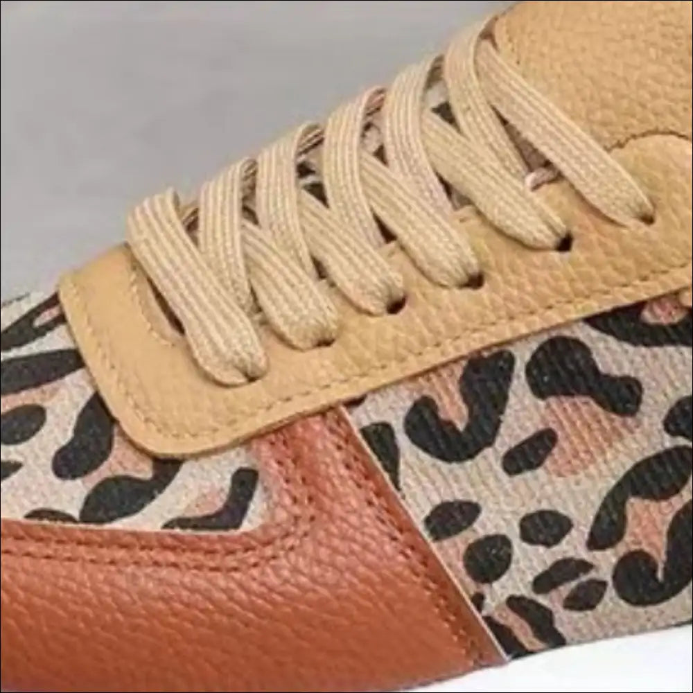 Chic Tied Printed Pu Leather Flats for Trendy Women - Athletic Shoes on Sale Worldwide Shipping