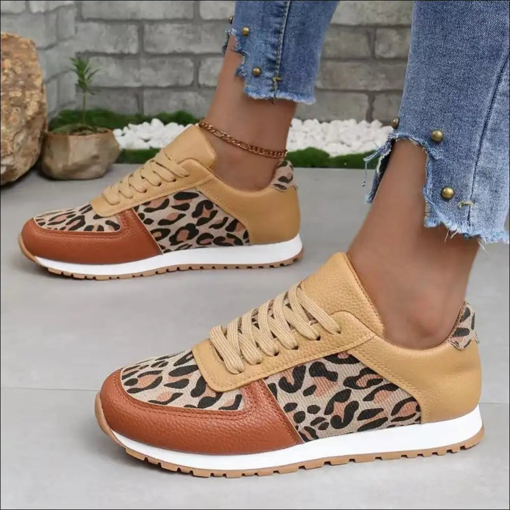 Chic Tied Printed Pu Leather Flats for Trendy Women - Athletic Shoes on Sale Worldwide Shipping