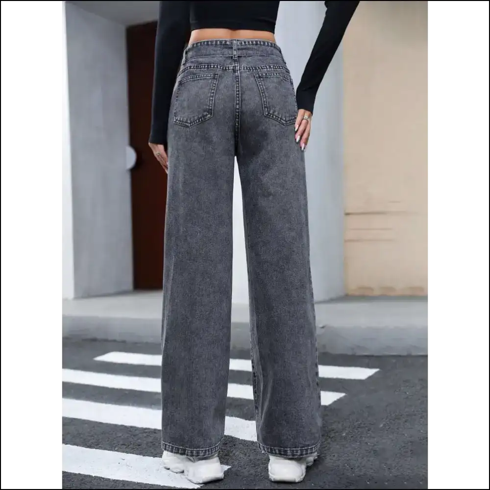 Chic Tied Straight Leg Jeans: Comfort so Good You’ll Need Therapy 😜 - Jeans on Sale Worldwide Shipping