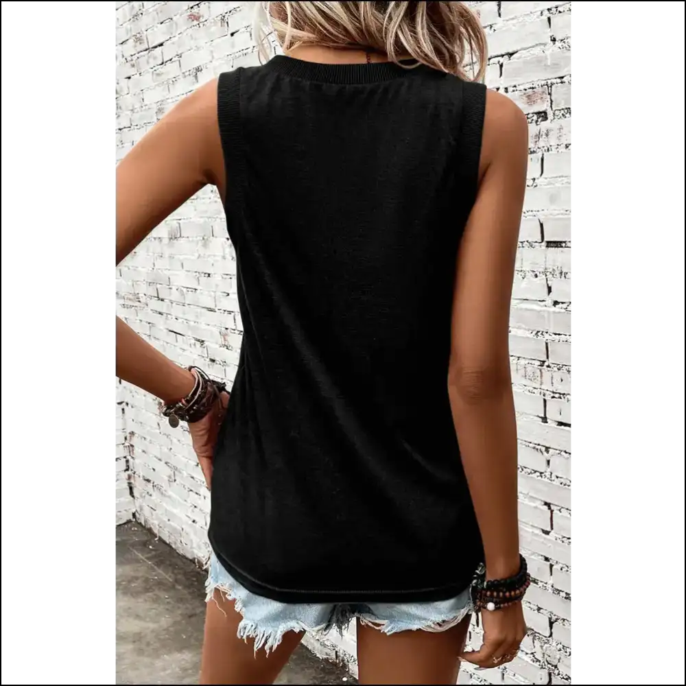 Chic V-neck Wide Strap Tank - Effortless Elegance - Tops on Sale Worldwide Shipping