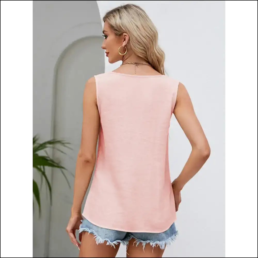 Chic V-neck Wide Strap Tank – Effortless Elegance - Tops on Sale Worldwide Shipping