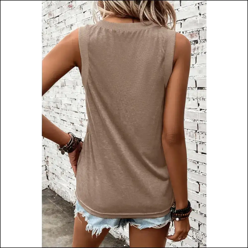 Chic V-neck Wide Strap Tank - Effortless Elegance - Tops on Sale Worldwide Shipping