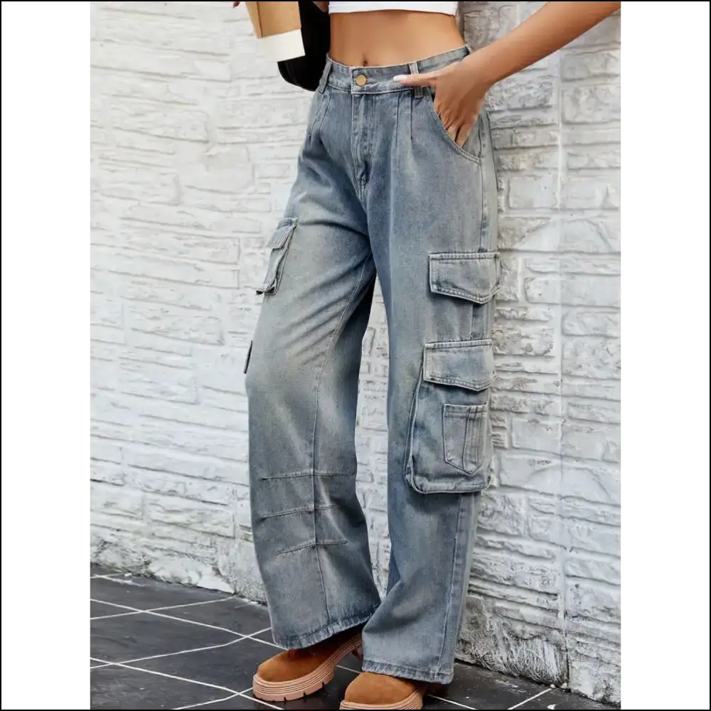 Chic Washed Jeans: Unleash your Style and Slay in Comfort Darling! 💃 - Jeans on Sale Worldwide Shipping