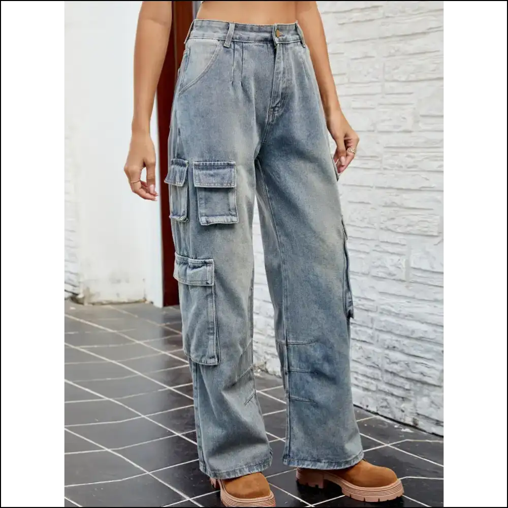 Chic Washed Jeans: Unleash your Style and Slay in Comfort Darling! 💃 - Jeans on Sale Worldwide Shipping