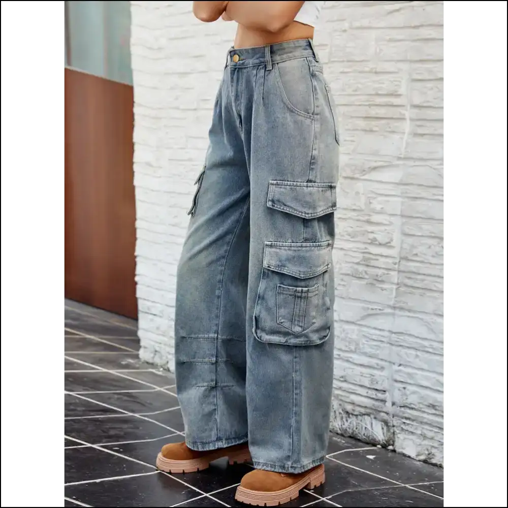 Chic Washed Jeans: Unleash your Style and Slay in Comfort Darling! 💃 - Jeans on Sale Worldwide Shipping